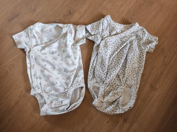 2er Set kurzarm Wickelbodies 50