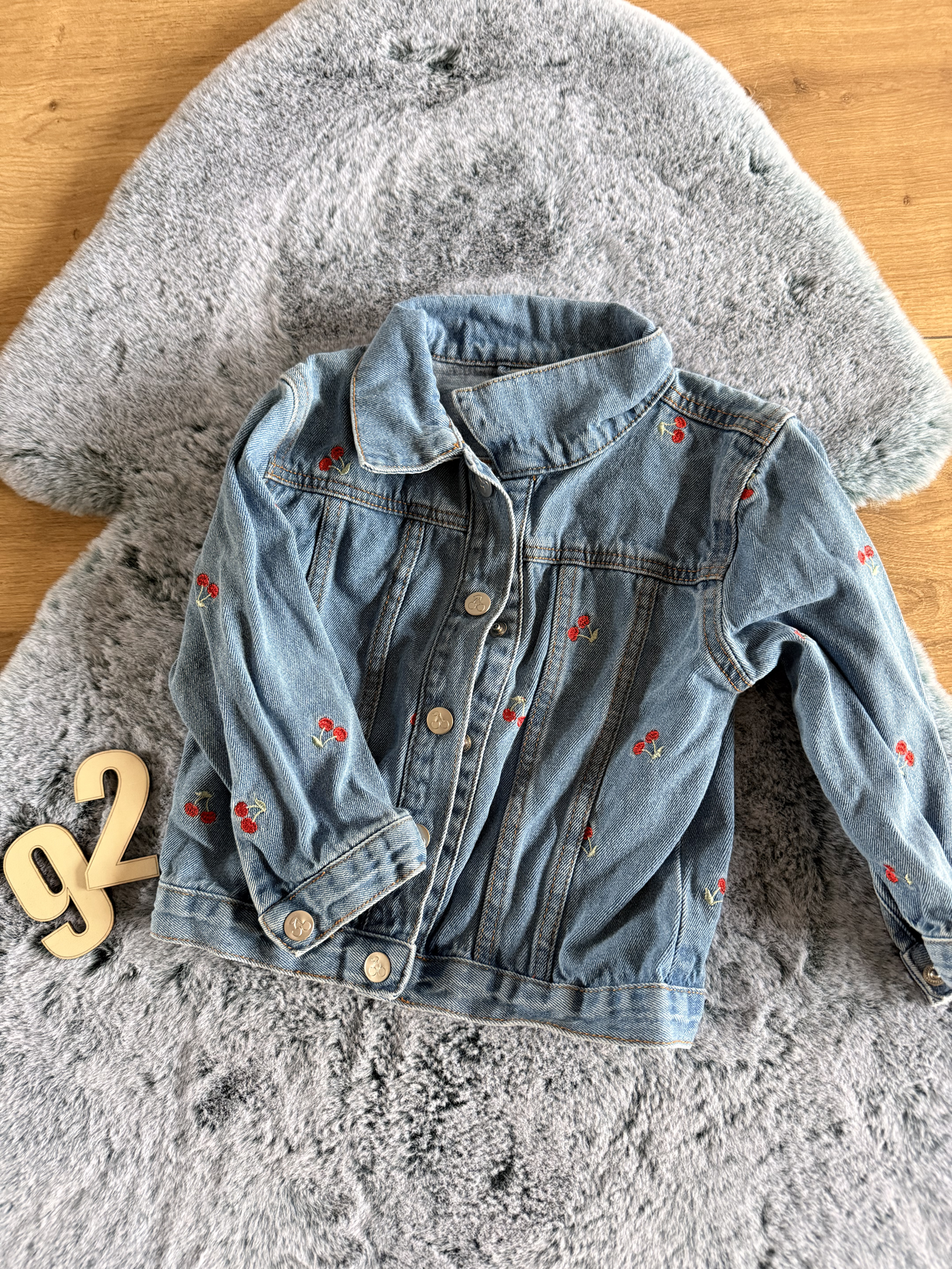 Jeansjacke - Kirschen-, Gr.92