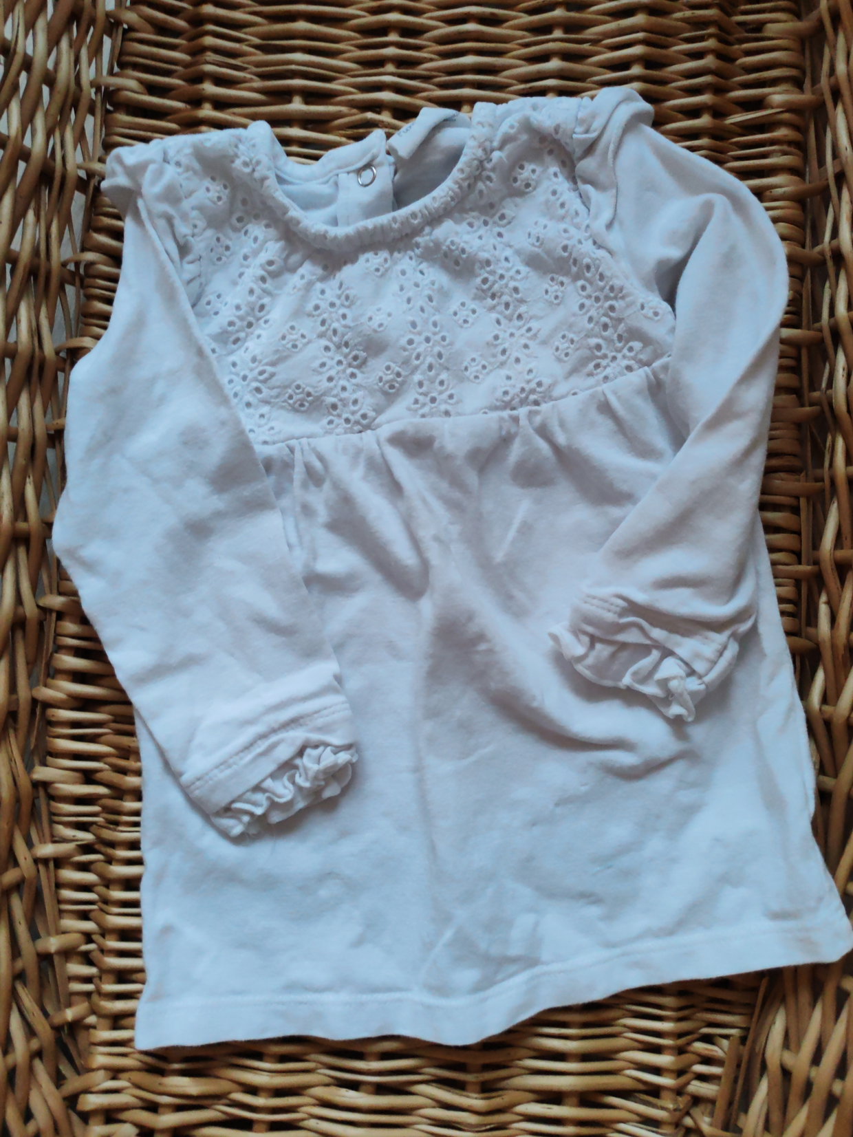 Langarmshirt weiß mit Spitze 80