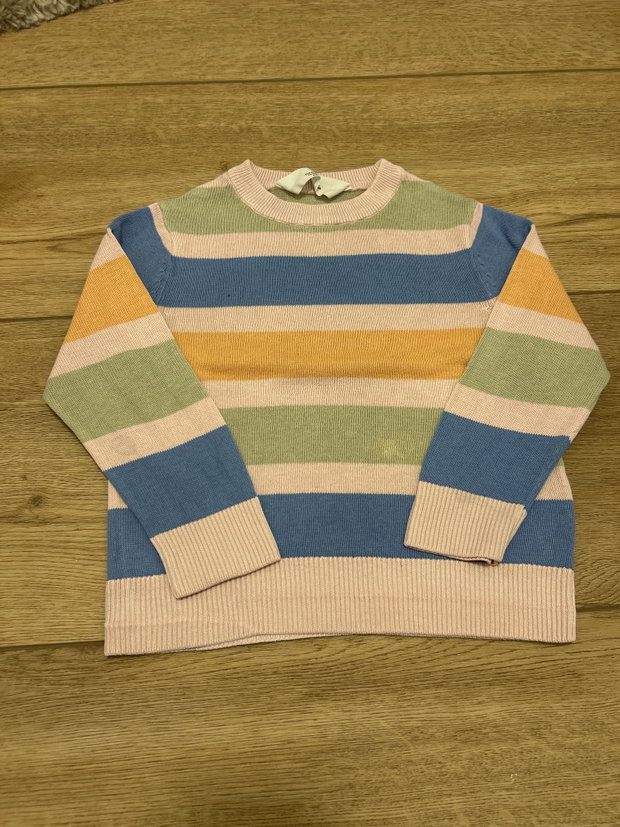 Feinstruck Pullover gestreift rosa 92 