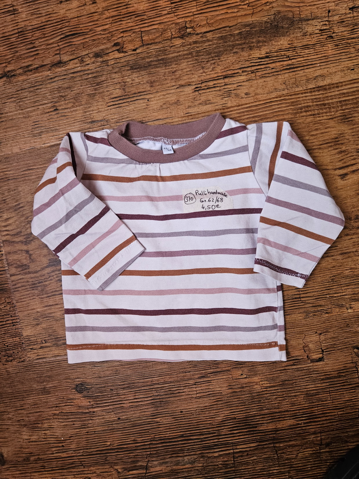 Langarmshirt handmade gr 62/68 streifen