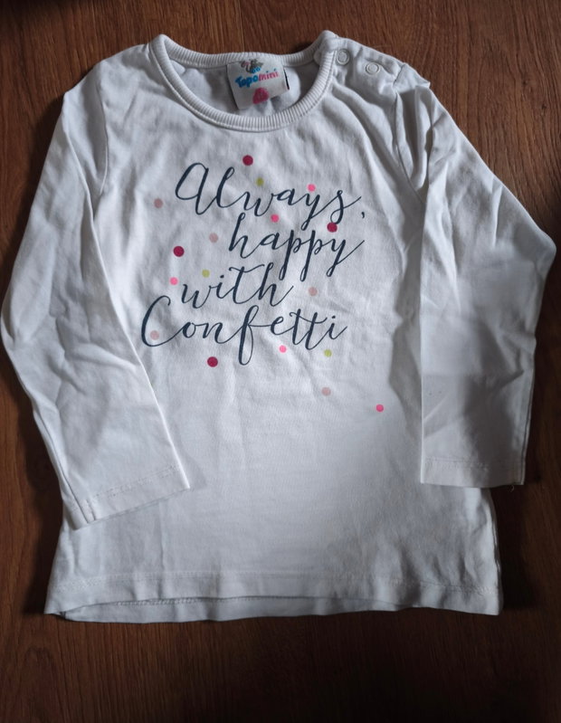 Langarm Shirt weiß Konfetti 86