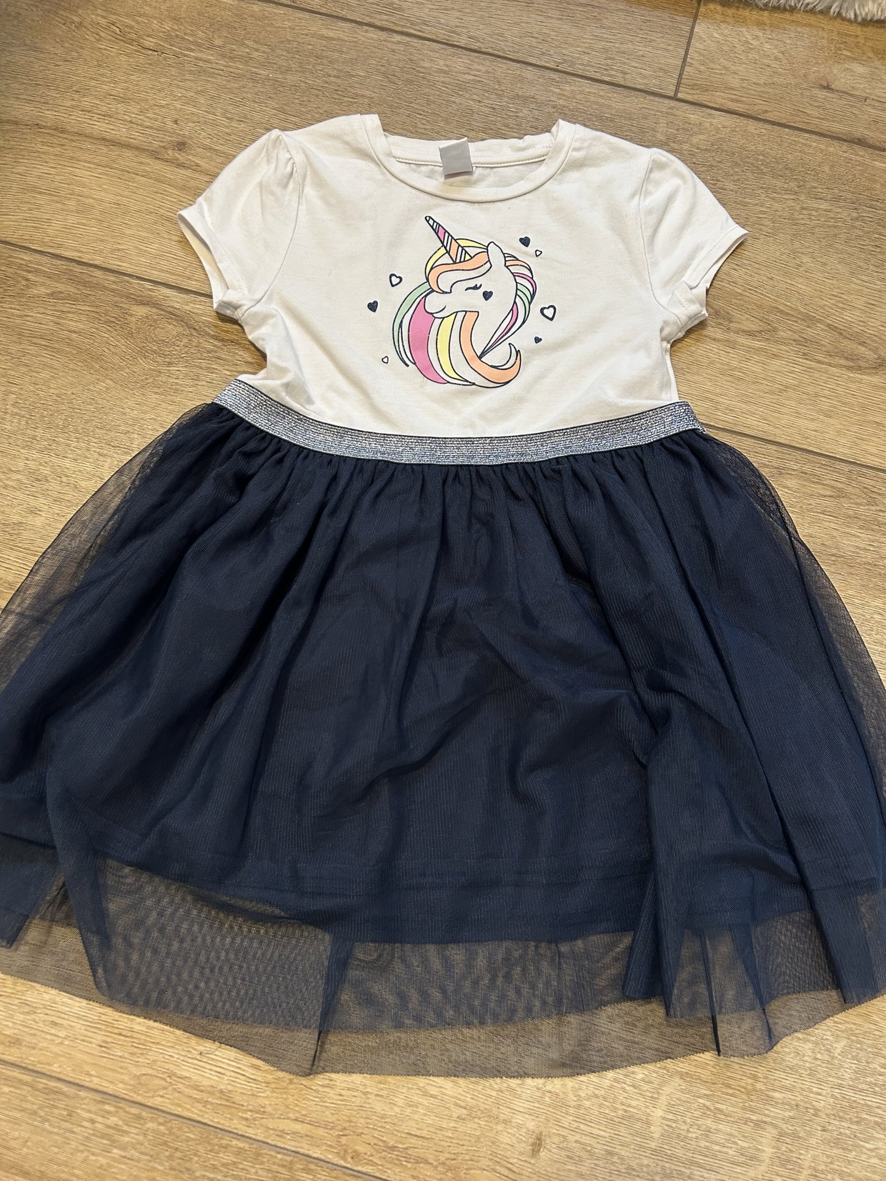 Kleid kurzärmlig Einhorn 110