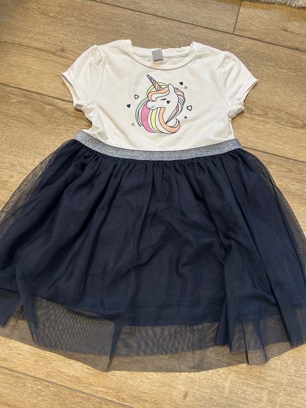 Kleid kurzärmlig Einhorn 110