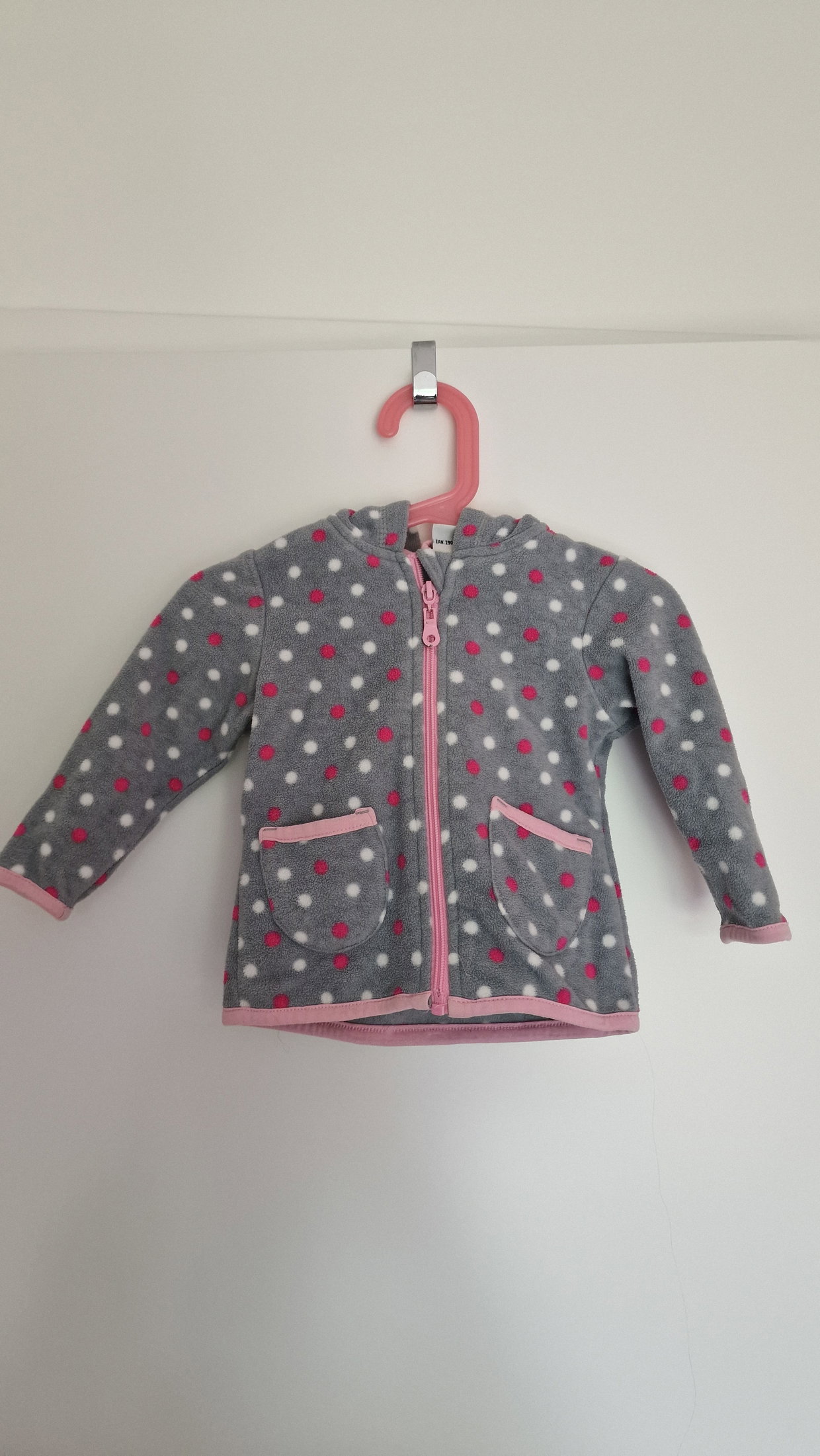 Fleecejacke grau (Punkte) Gr. 74/80