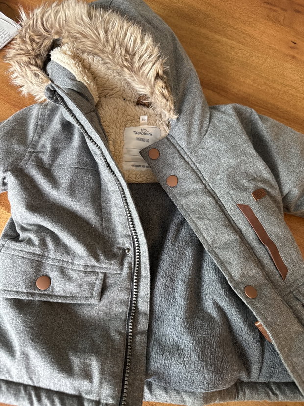 Winterjacke grau 