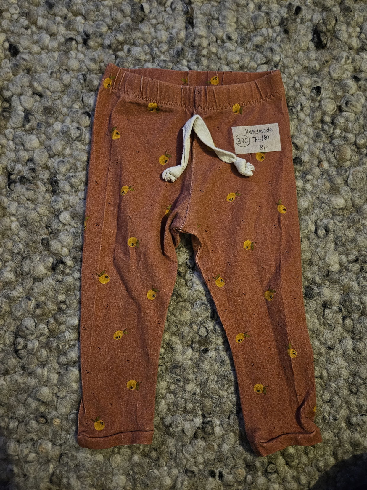 Handmade Leggins rost Zitronen/80