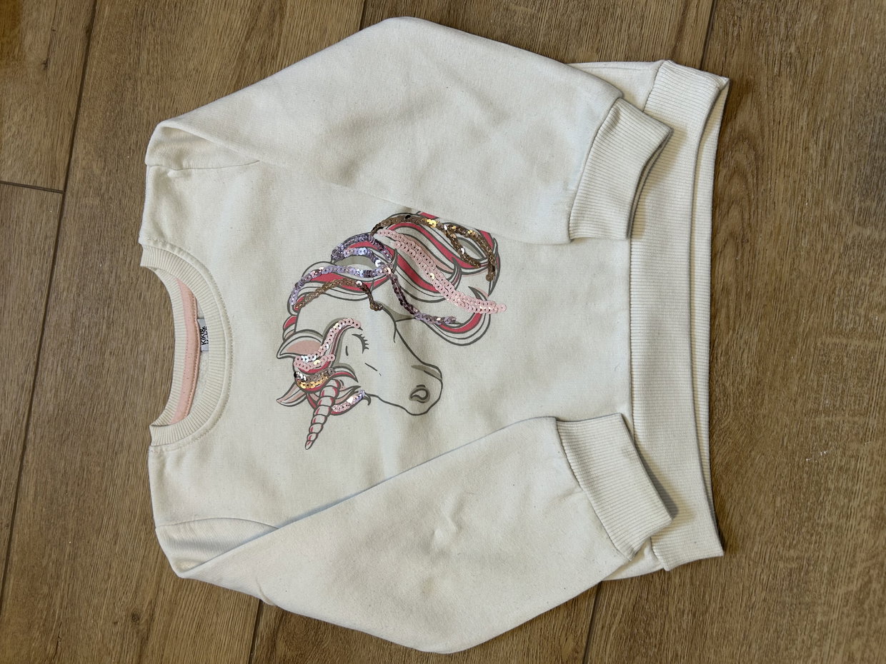 Pullover Einhorn weiß 104