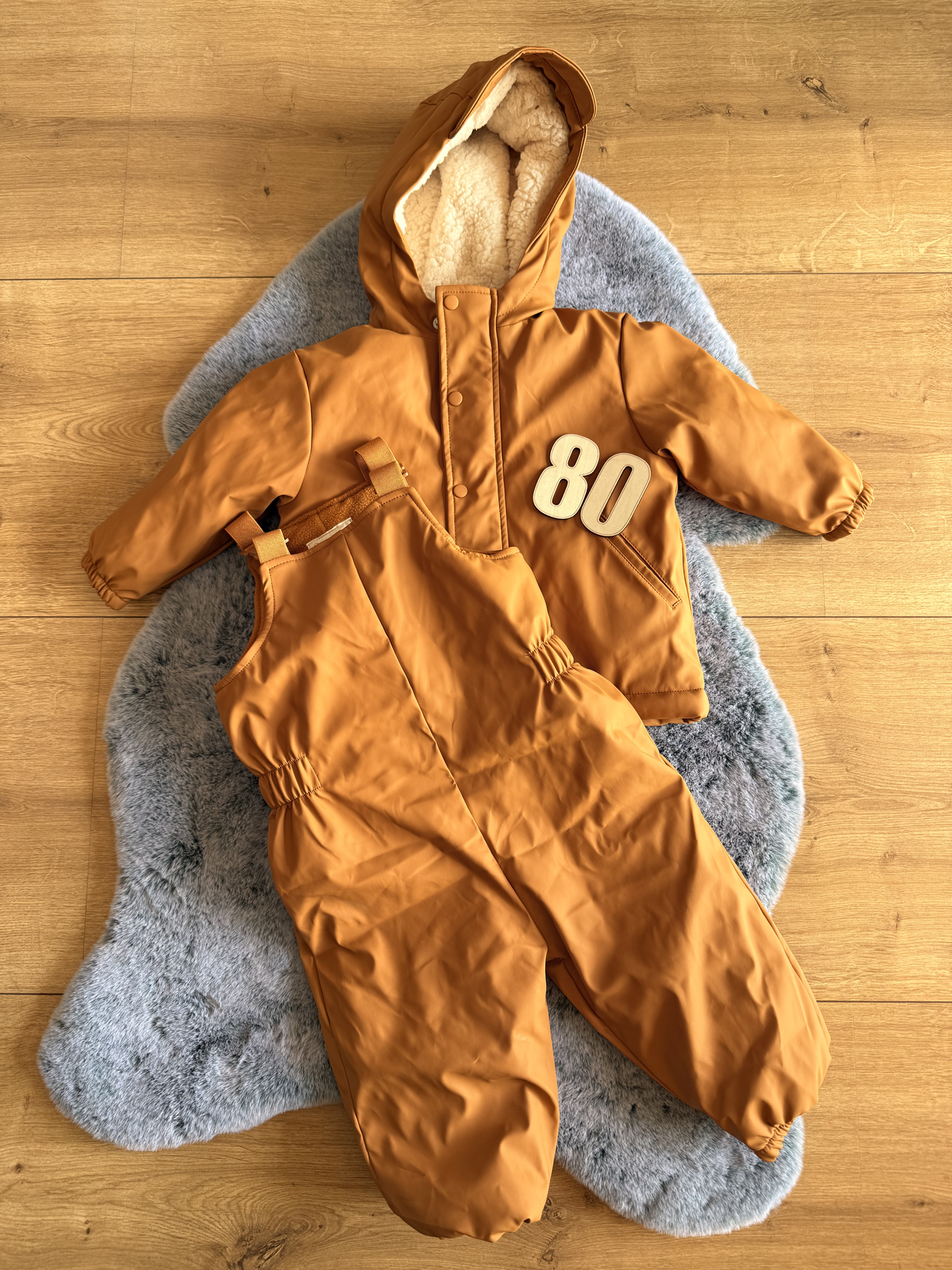 Gefütterte Regenhose inkl Regenjacke, Gr.80