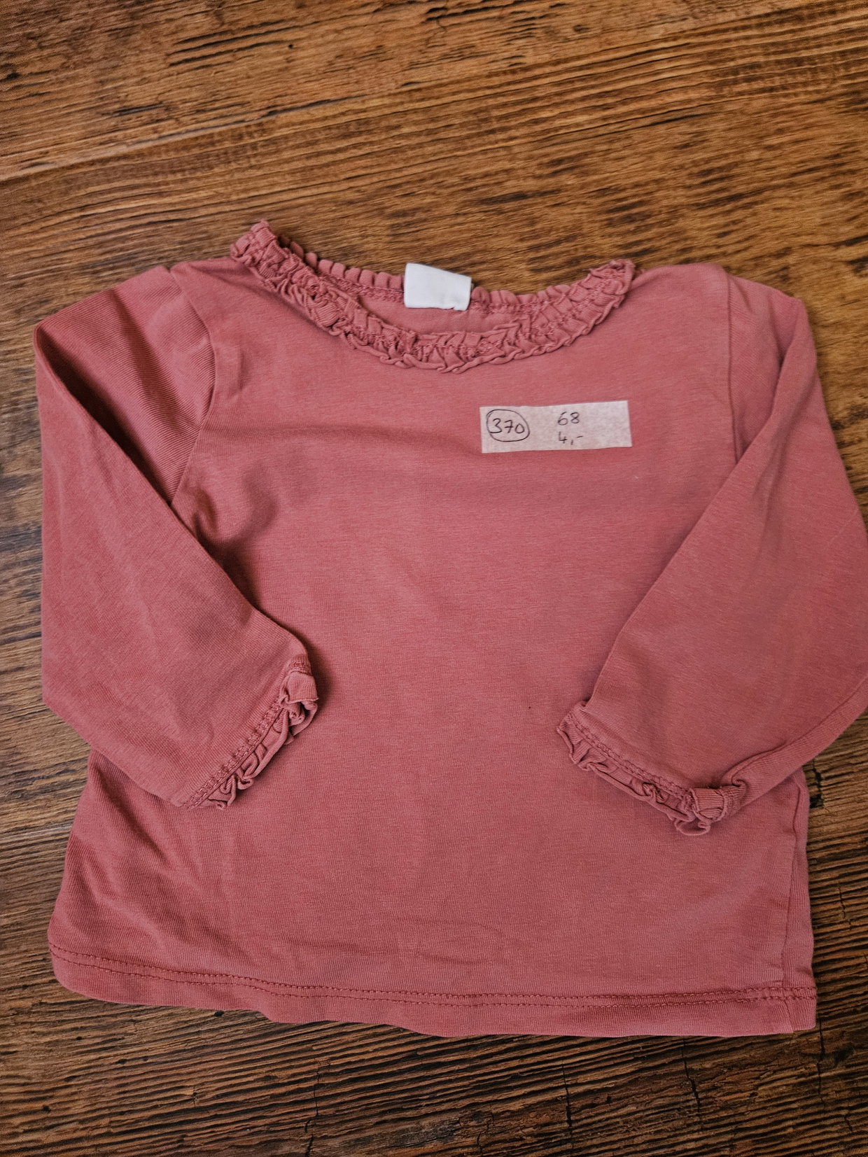 Langarmshirt Rüschen Mauve Gr. 68 H&M