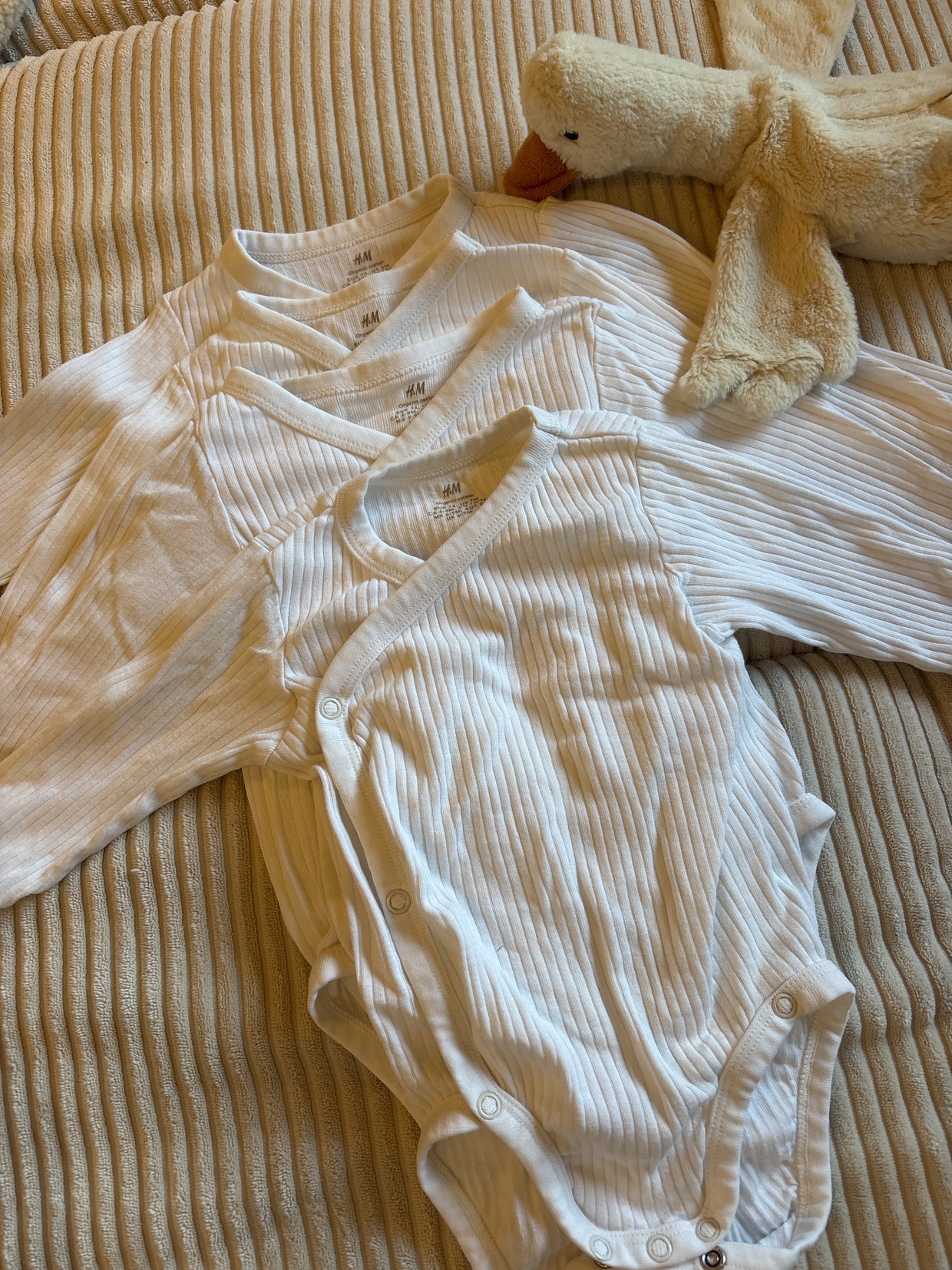 4er Set Wickelbodys gerippt, H&M Größe 74