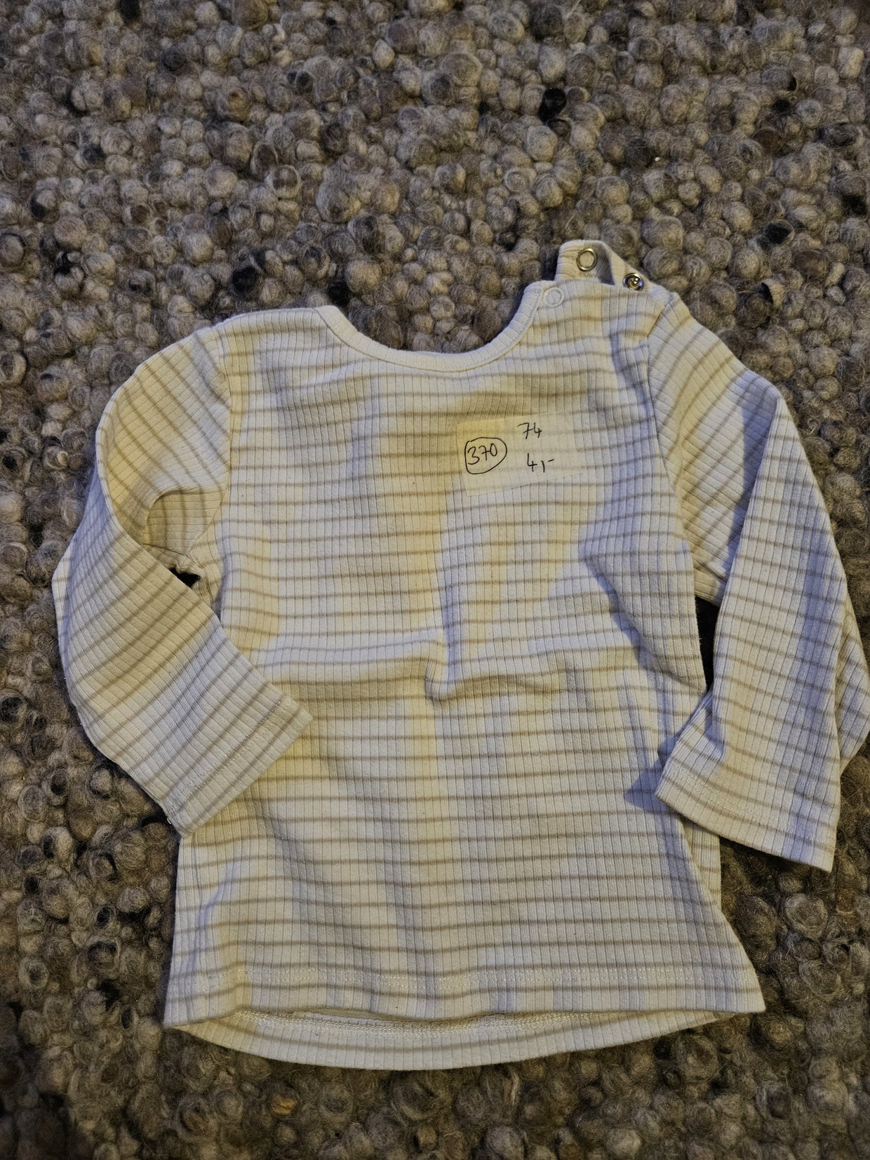 Langarmshirt dopodopo 74 beige weiß gestreift