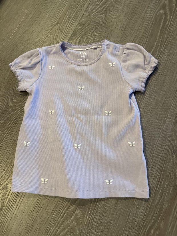 T-Shirt Lila mit Schmetterlingen