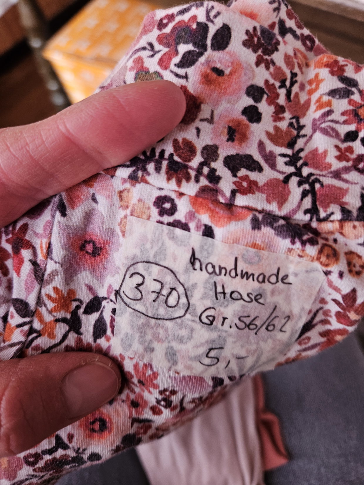 Handmade Blumen Mauve 62/68