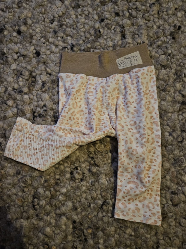 Ripp leoleggins handmade braunes Bündchen 62/68