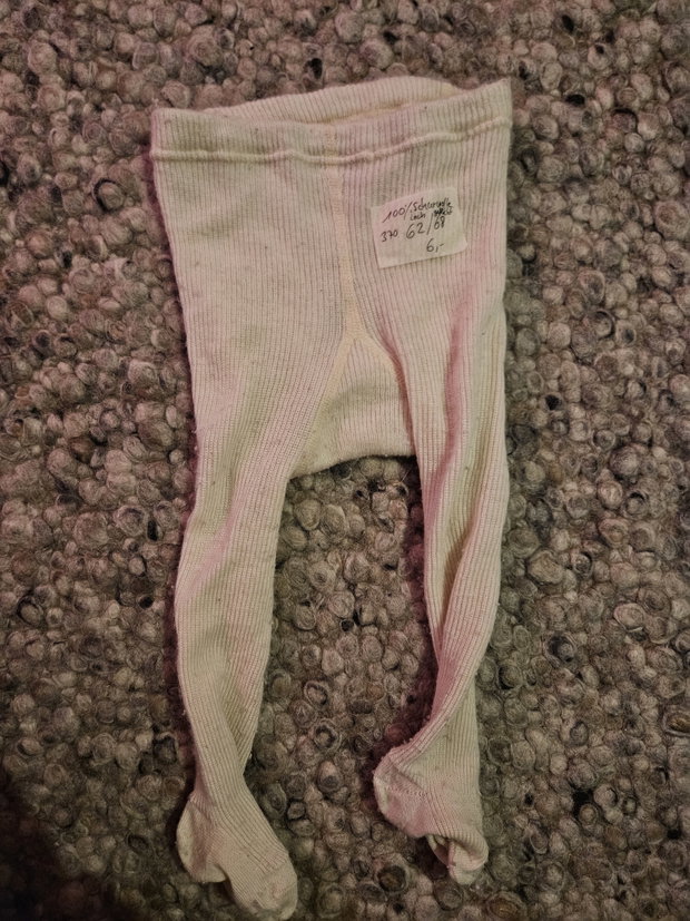 Schurwolle Strumpfhose creme 62/68