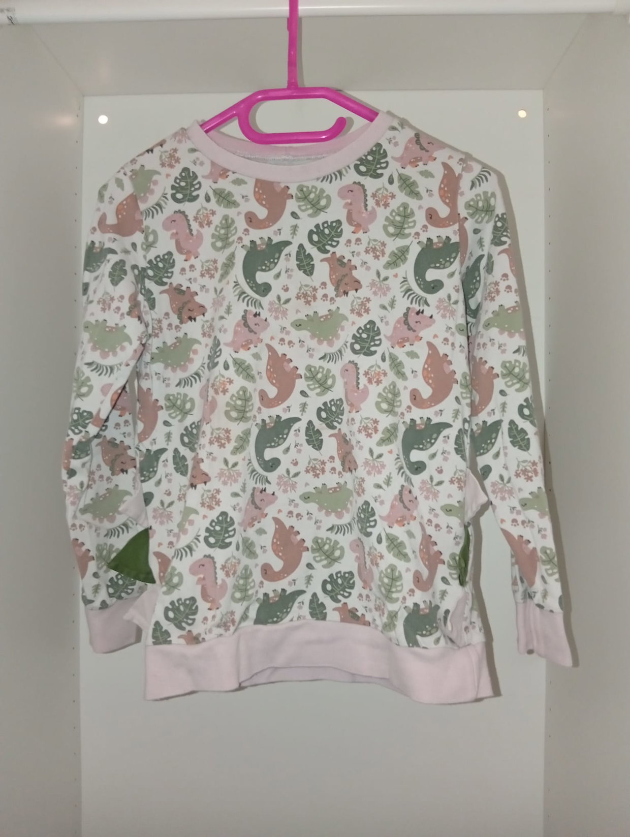 🦖 Pullover mit Dino- und Blättermotiv – Gr. 134