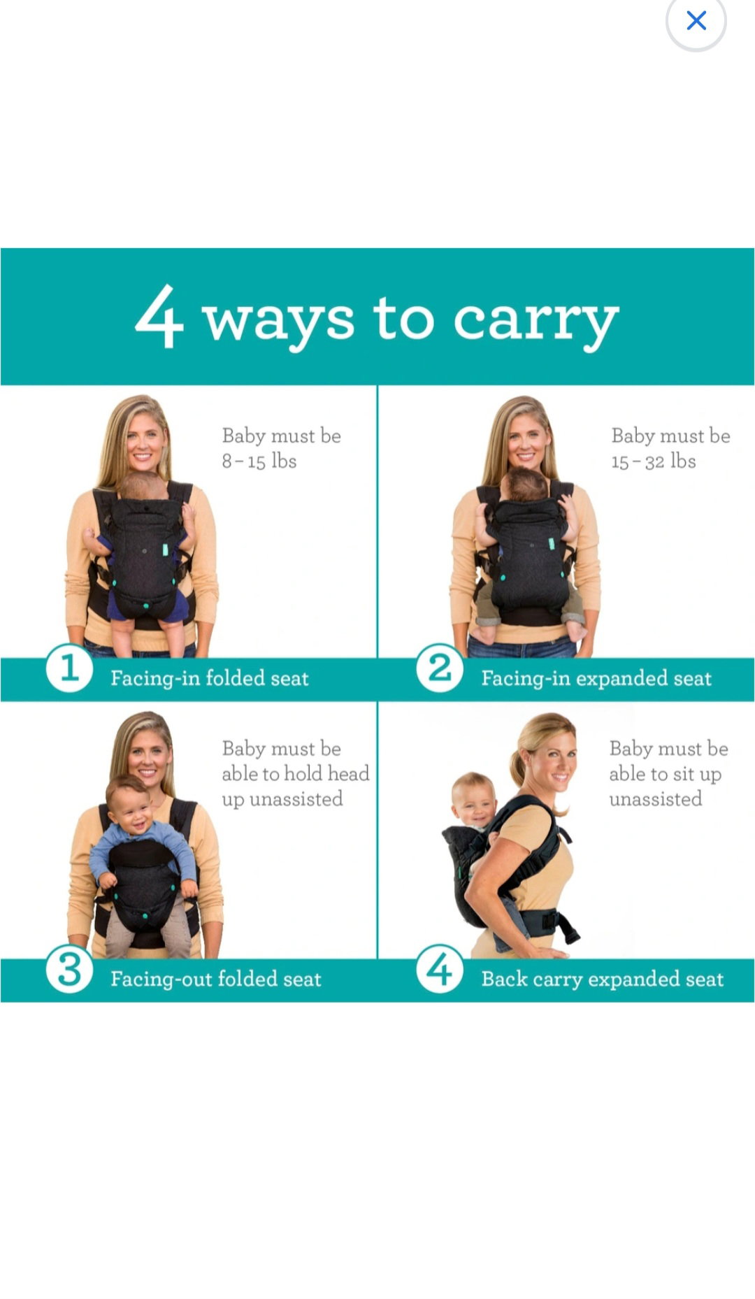 Babytrage (3,6kg -14,5 kg) schwarz