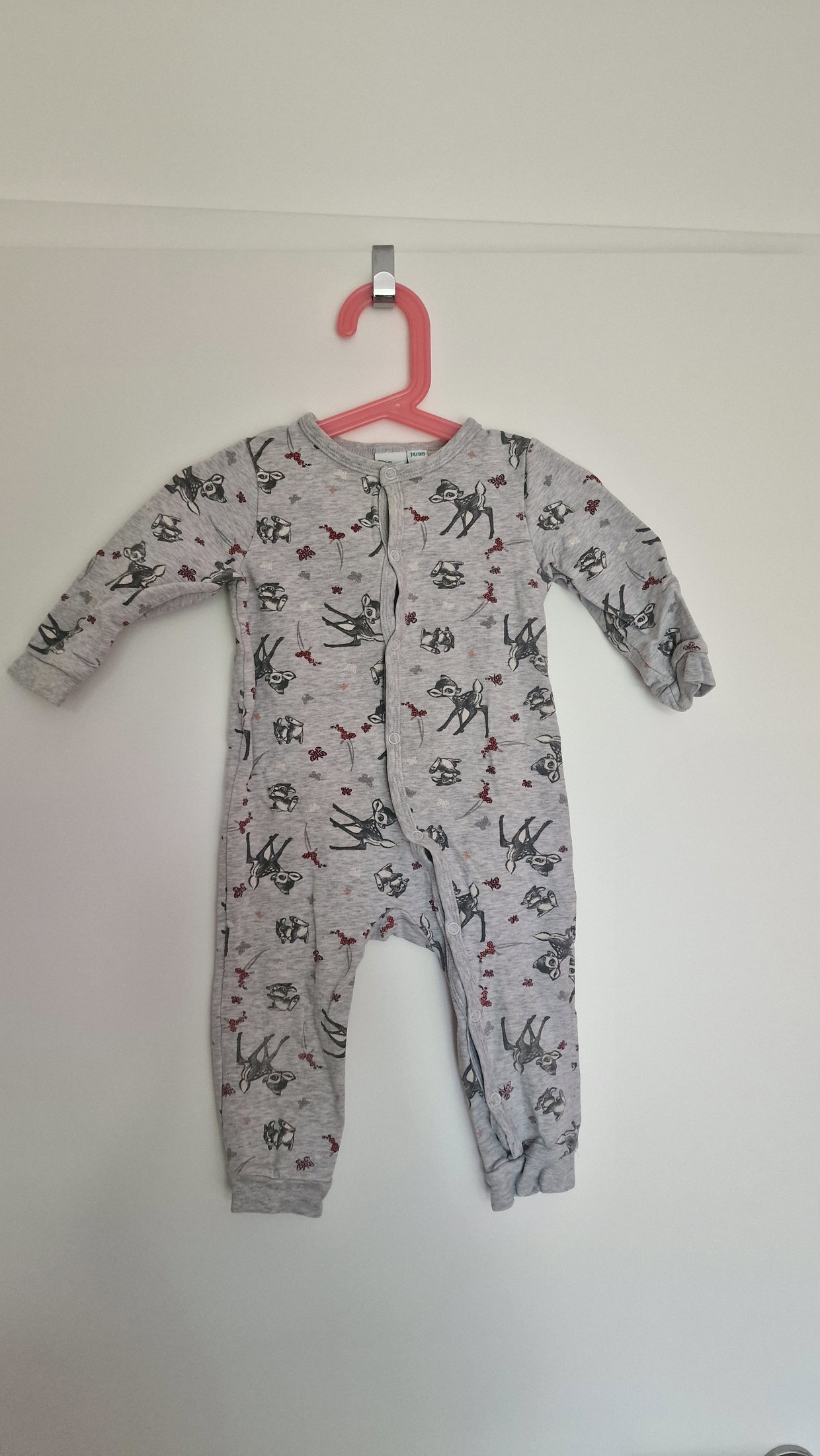 Schlafanzug grau (Bambi) Gr. 74/80