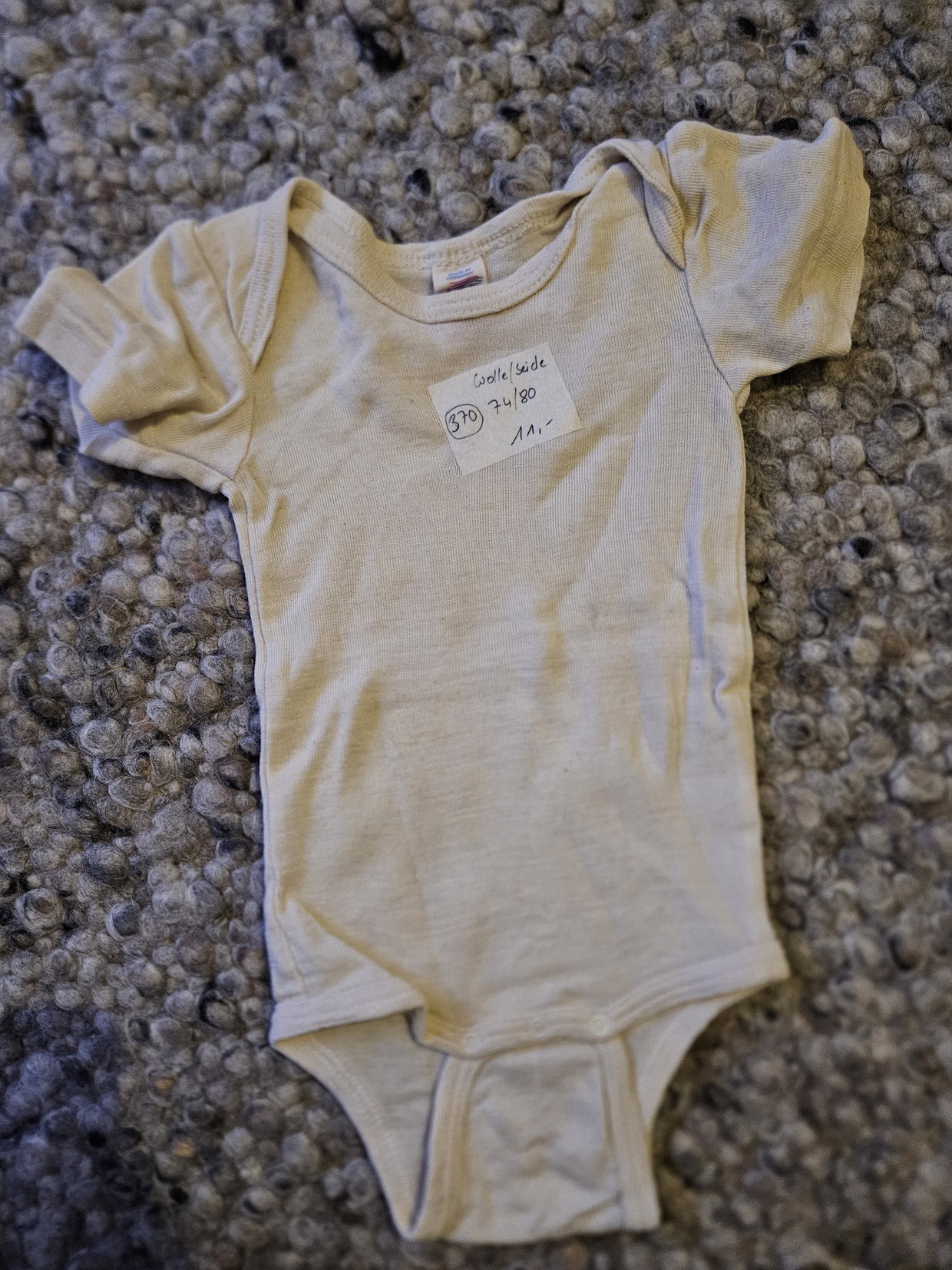 Wolle Seide Kurzarmbody 74/80 Engel