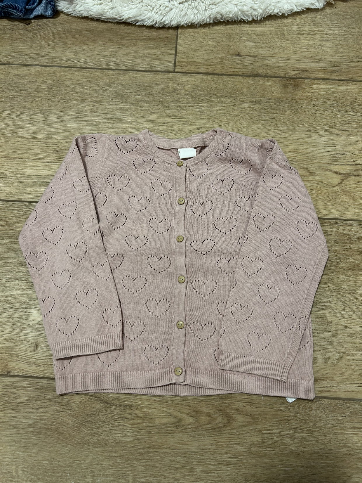Strickjacke Herzen rosa 98