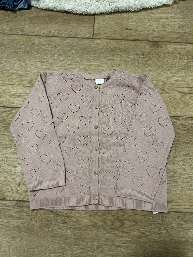 Strickjacke Herzen rosa 98
