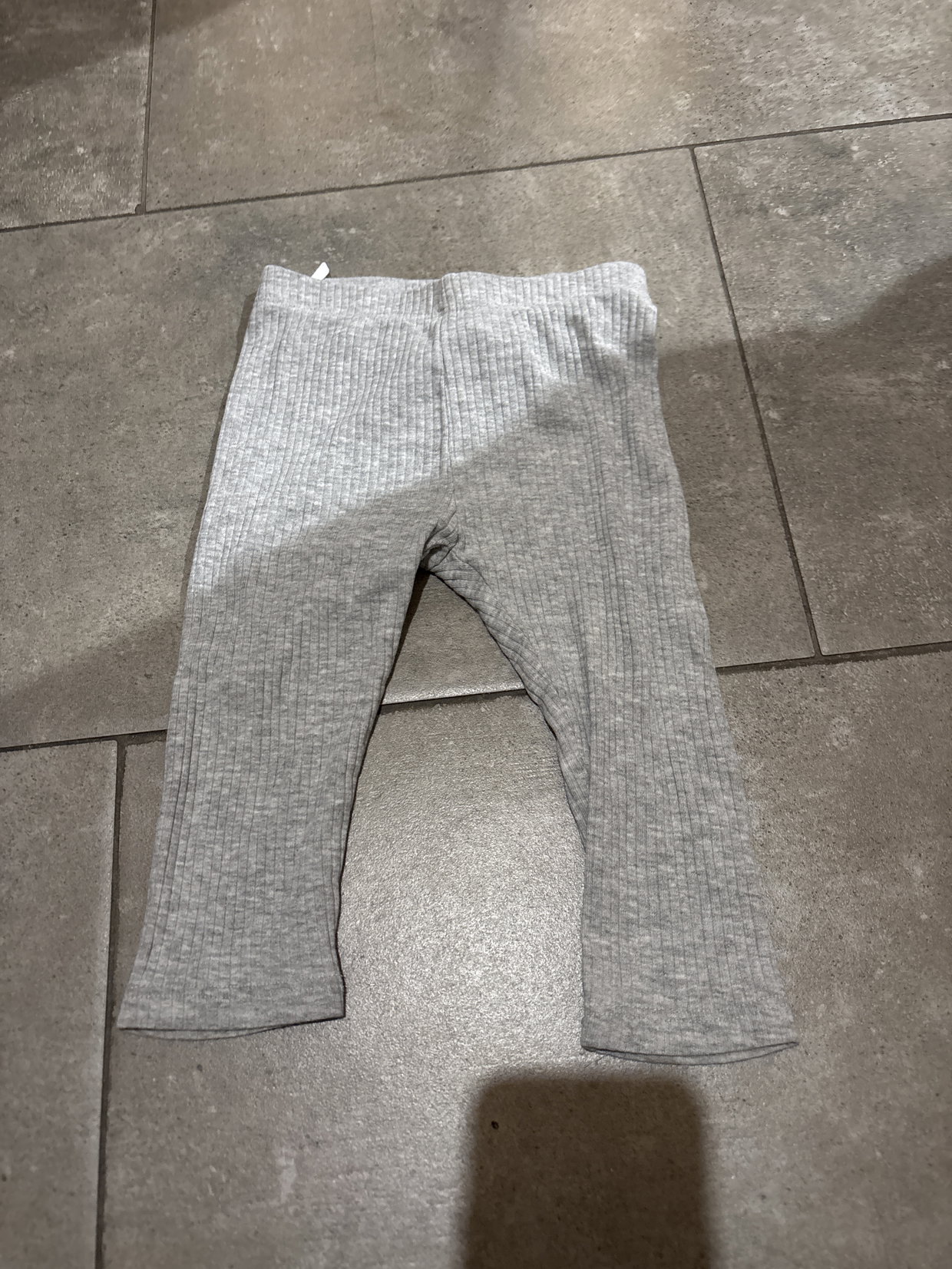 Grau gerippte Leggings 