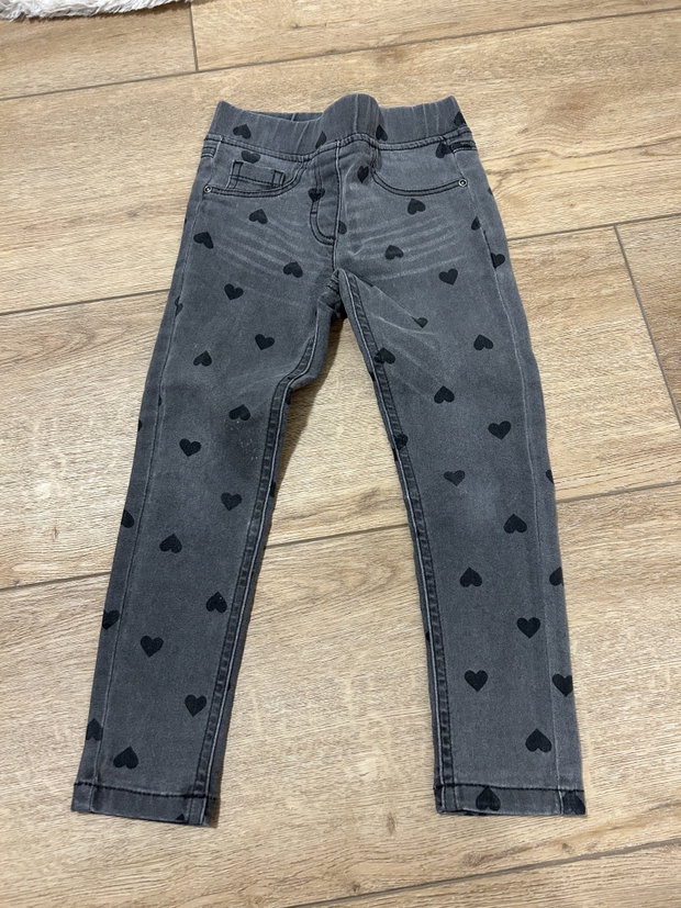 Jeans, grau Herzen 110