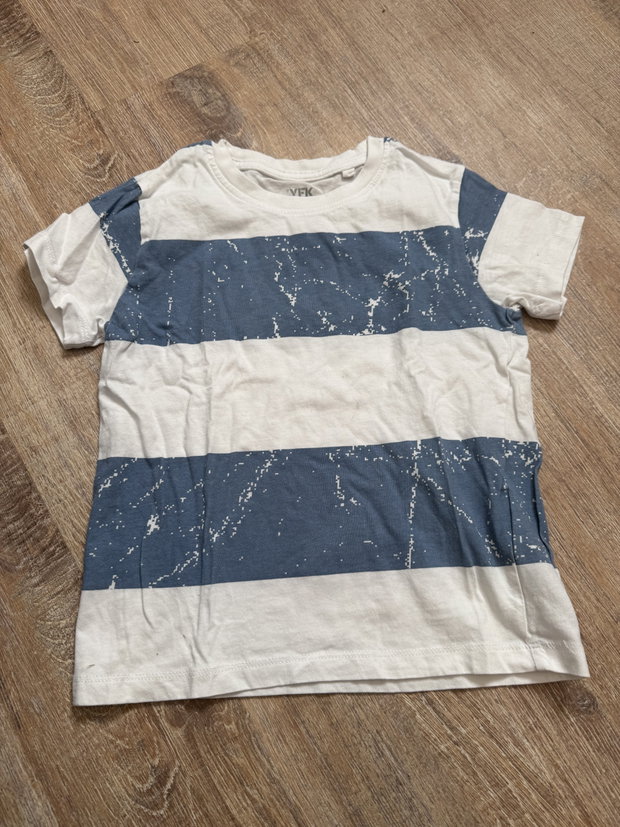 T Shirt blau weiß gestreift Gr. 128