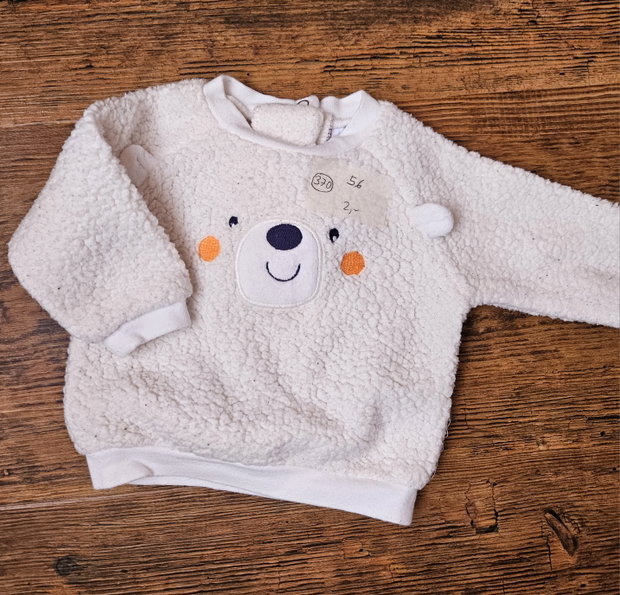 Pulli Bär Plüsch Gr. 56 weiß Babyclub
