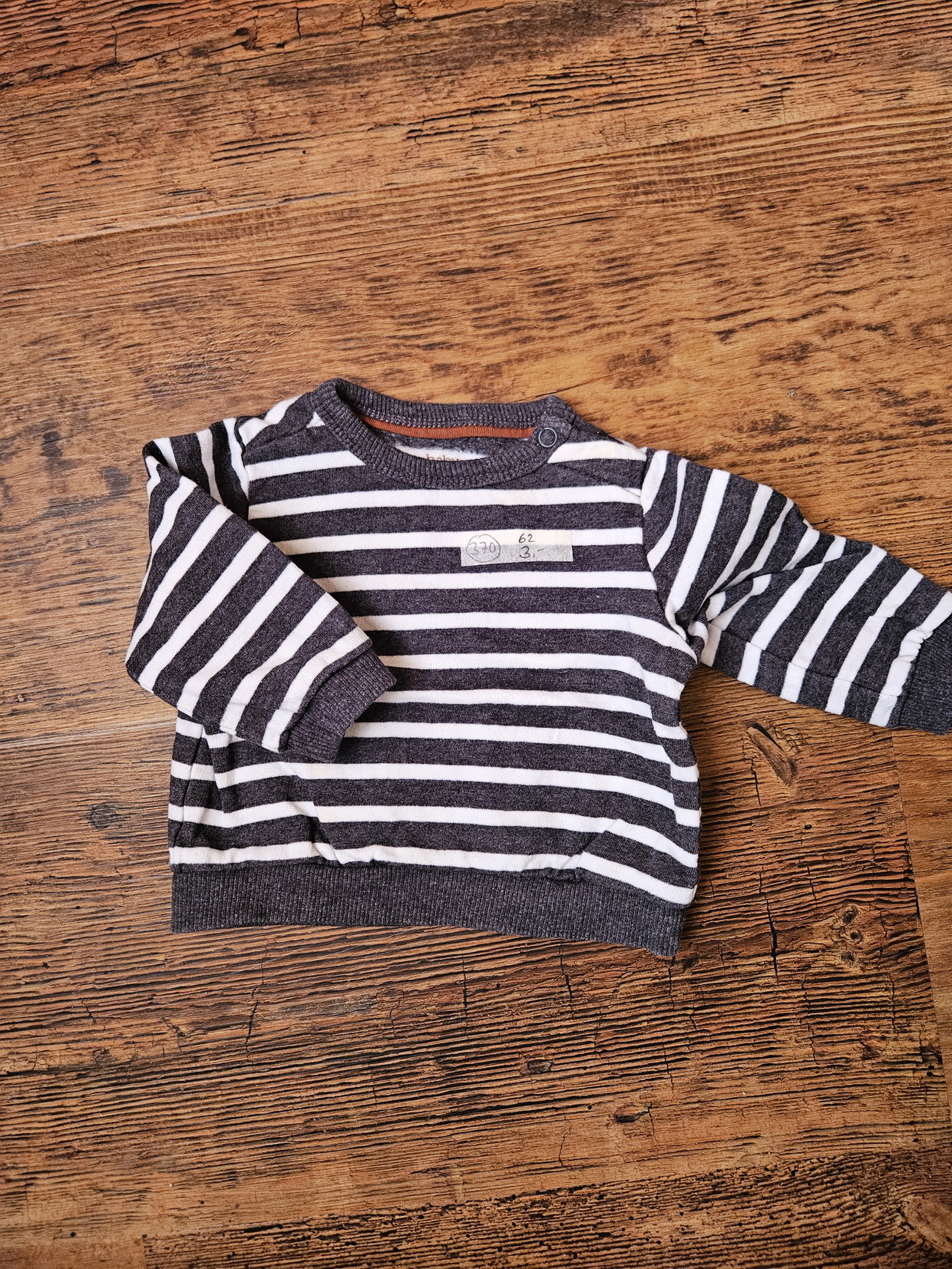 Langarmshirt 62 c&a schwarz weiß Streifen dicker