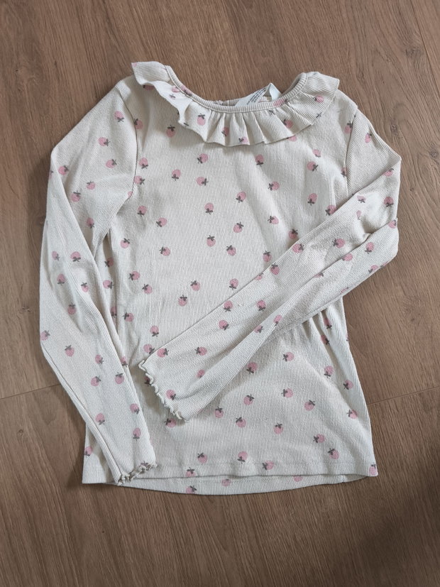 Langarm Shirt Creme 134/140 h&m
