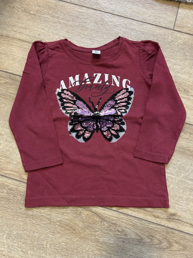 Langarmshirt Bordeaux 104