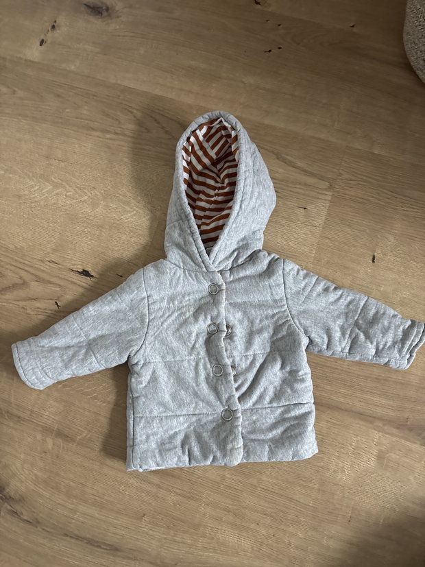 Wende Jacke grau/gestreift