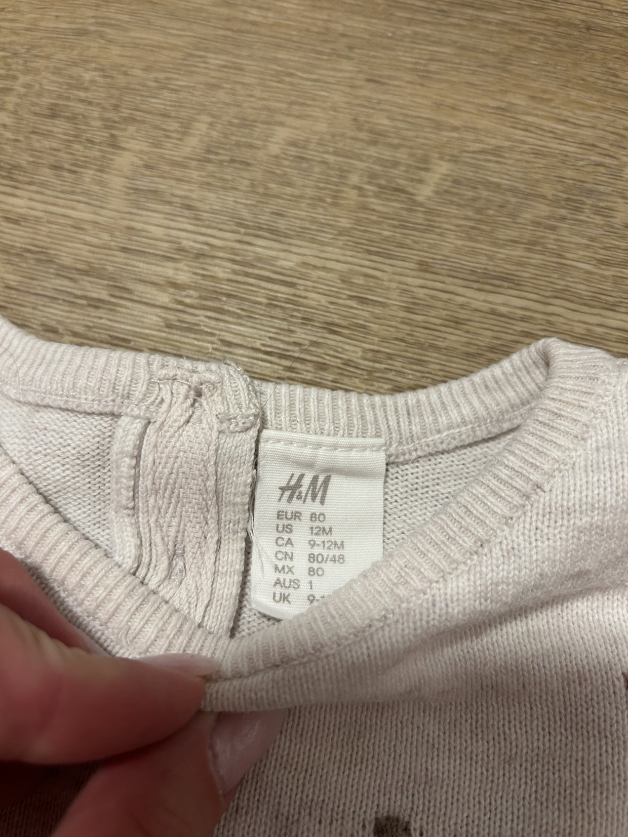 Strickpullover beige Punkte 80