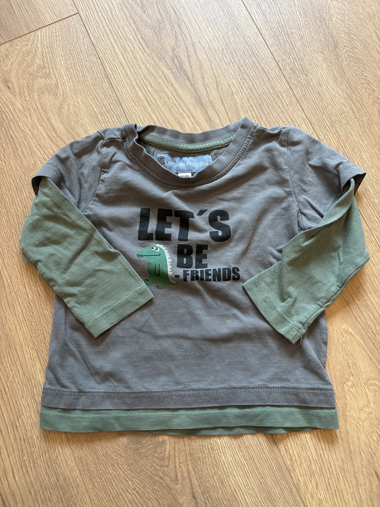 Langarmshirt grün grau 