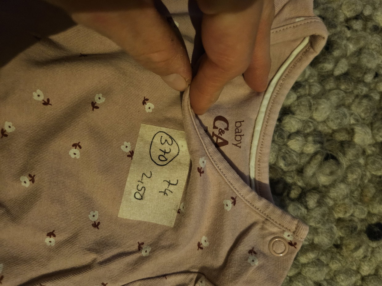Babyclub Langarmshirt 74, rosa mit Blumen
