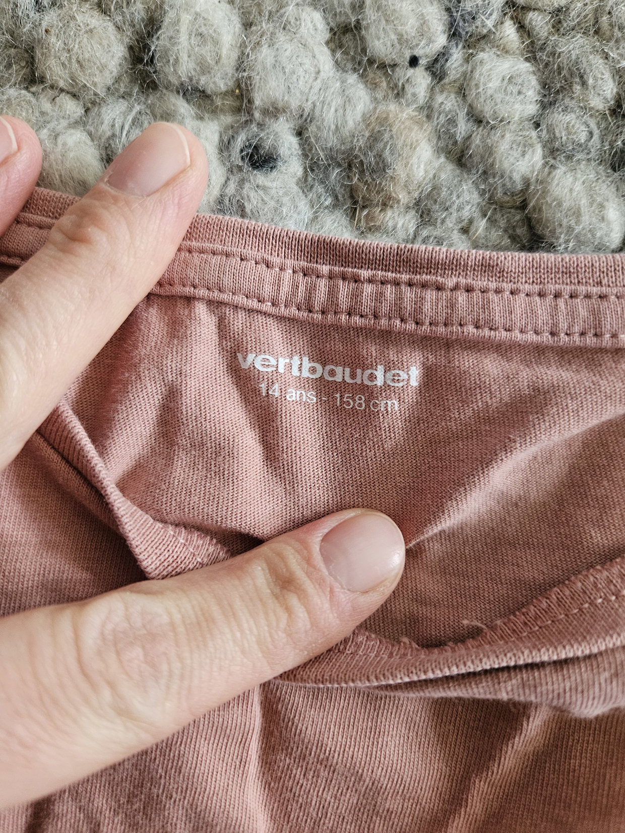 Vertbaudet langarmshirt 158 uni rosebraun
