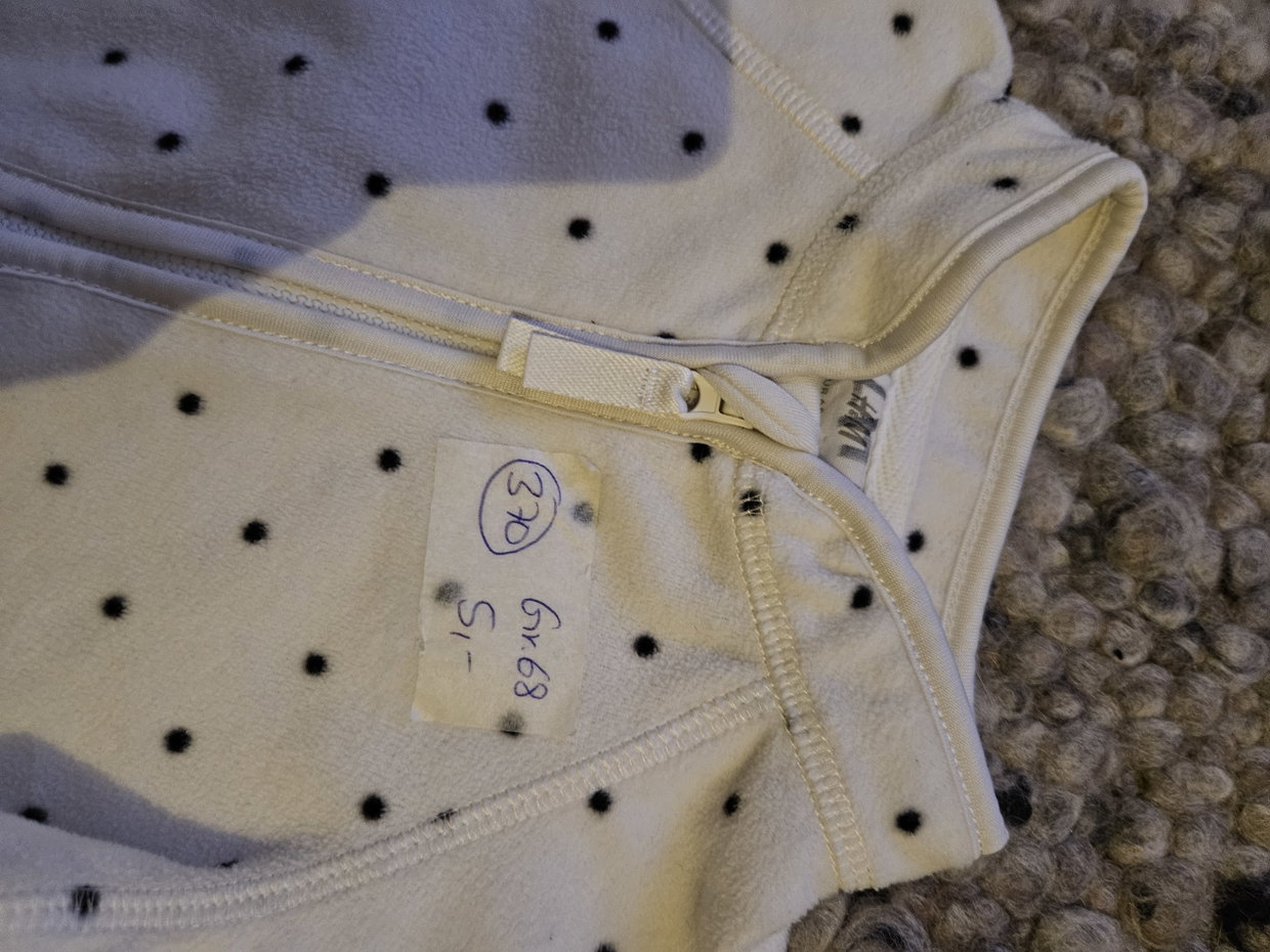 Fleecejacke 68 weiß mit Punkten